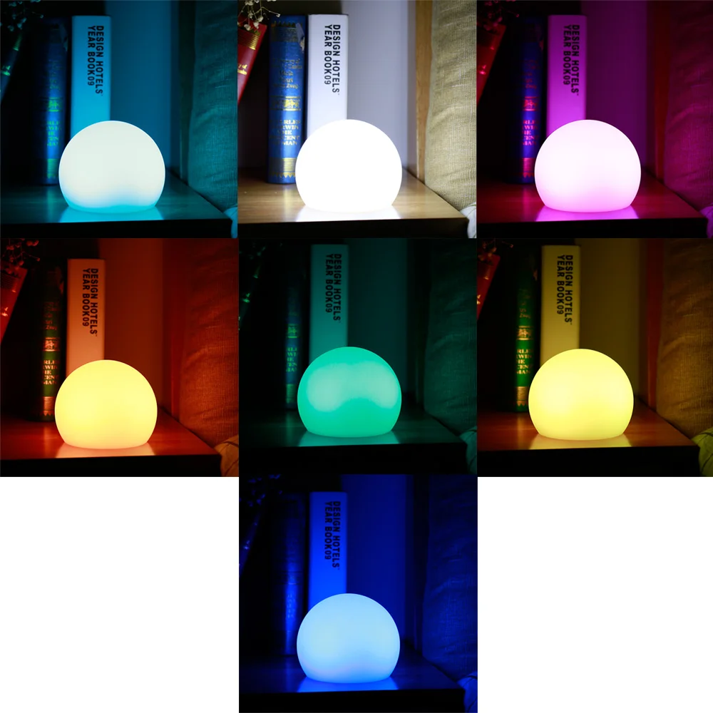 USB Светодиодная лампа шар с аккумулятором Ночной светильник пультом