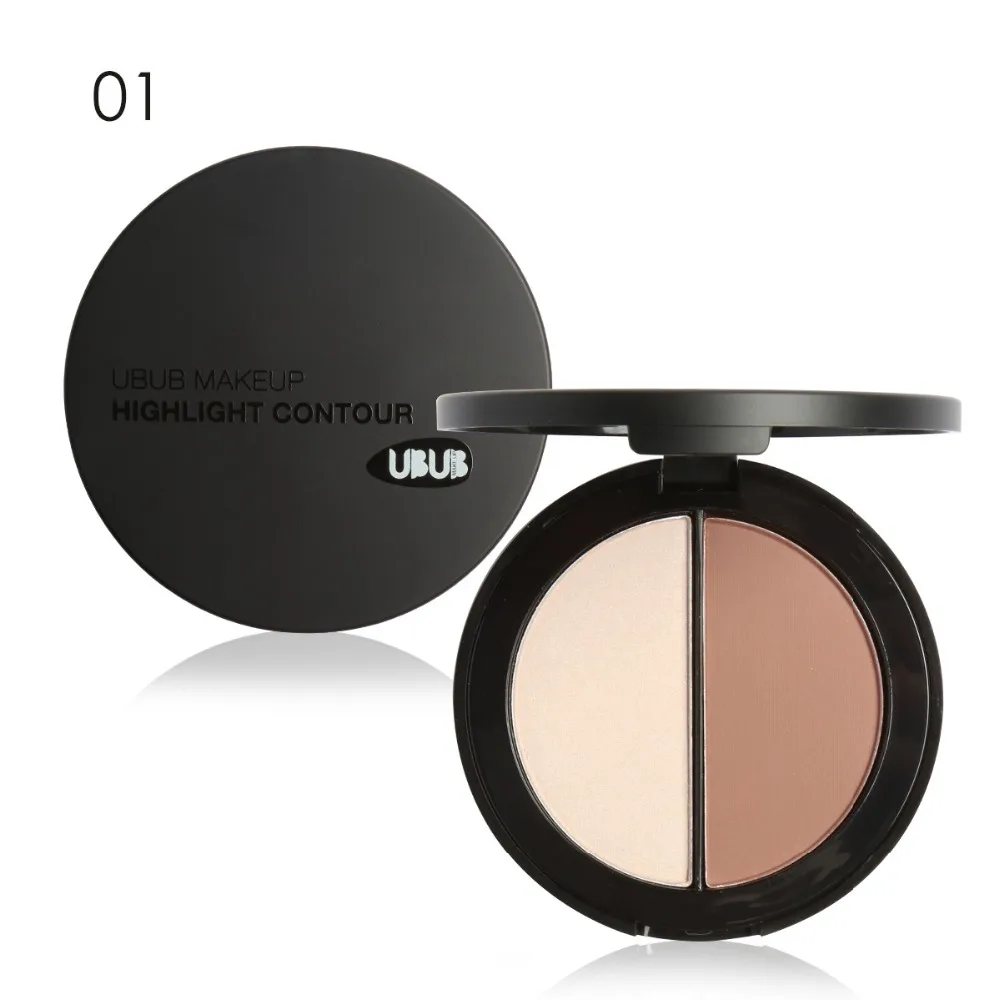 UBUB Brand Pro 2 Colors Face Powder Contour Highlighter Bronzer Palette Trimming Makeup Grooming Pressed #254827 | Красота и здоровье
