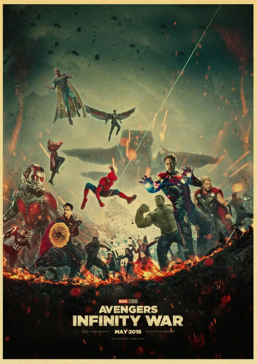 Фильм Marvel плакат Мстители Бесконечность войны Ретро плакат печатает Высокое качество наклейки на стену для гостиной украшение дома - Цвет: D126