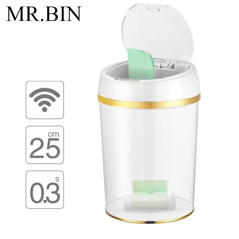 MR. BIN 9L Smart sensor мусорный бак белый круглый Бесконтактный Автоматическая