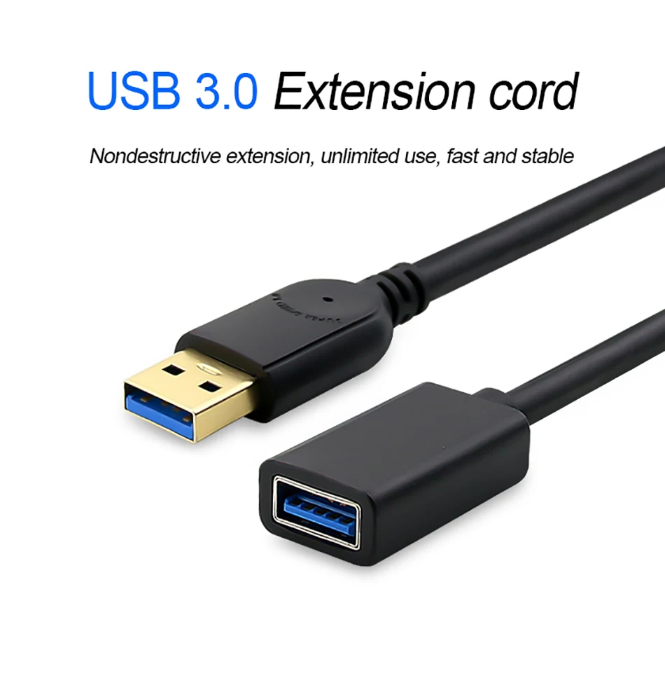USB кабель-удлинитель, шнур, Супер Скоростной USB 3,0, кабель для синхронизации данных, USB Кабельный удлинитель, 1 м, 2 м, 3 м, компьютерный кабель