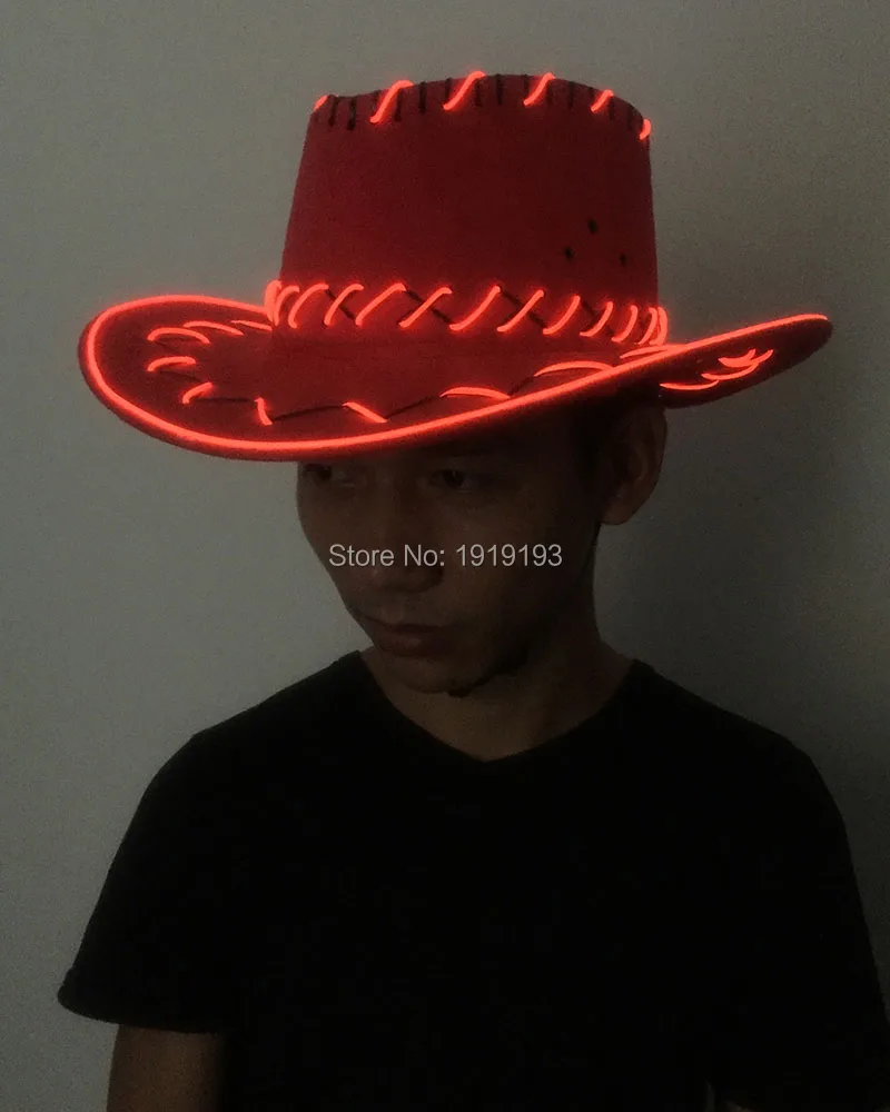 Популярные европейские и американские стиль EL Rope западный ковбой красивая шляпа неоновые светодиодные
