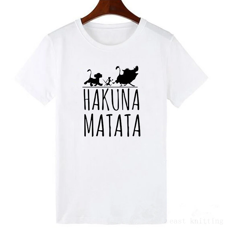 Hakuna Matata футболка с буквенным принтом Homme летняя удобная женская футболка с коротким рукавом Женский Повседневный Топ - Цвет: 0179-white