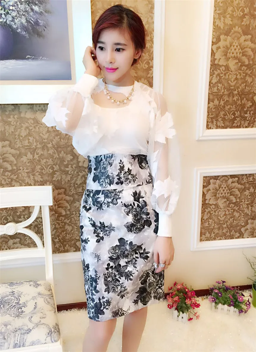 Модная женская облегающая юбка из искусственной кожи Миди черная Цветочная в