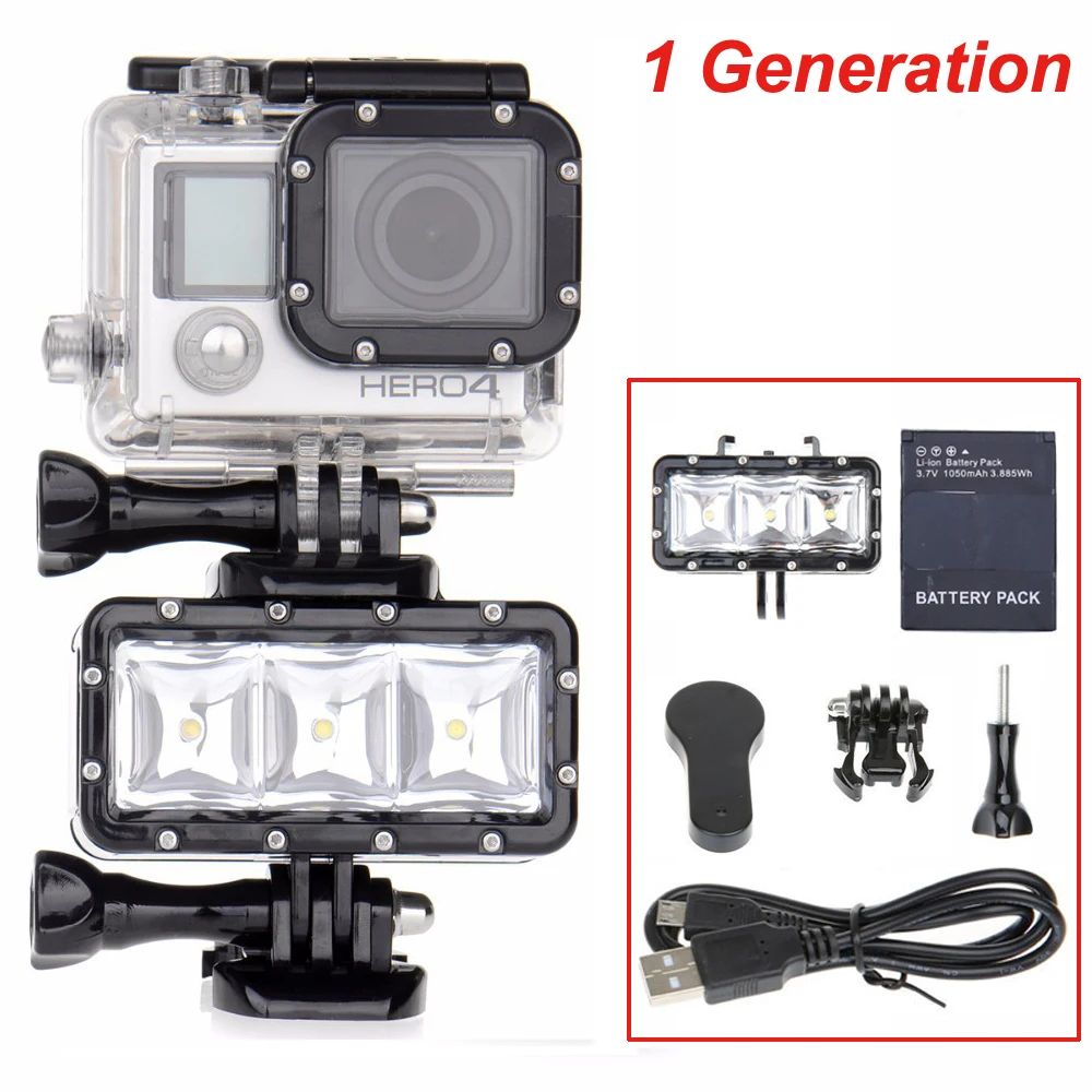 Светодиодная вспышка для дайвинга подводная лампа видеосъемки Для GoPro Hero 8 7 6 hero5 4