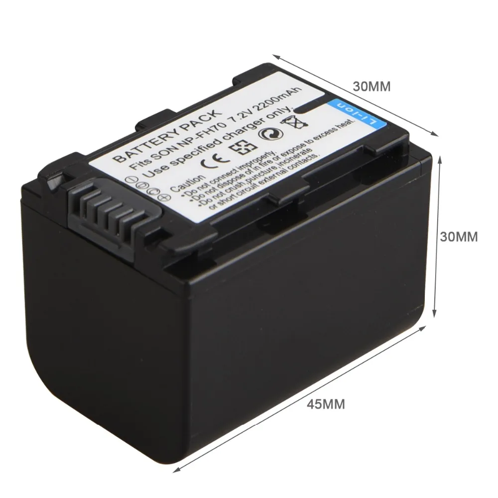2pc 2200mAh NP-FH70 NP FH70 NPFH70 Lithium Digital Camera Battery+USB Charger for Sony NP-FH60 DCR-DVD650 HC52 SX40 SR Series |