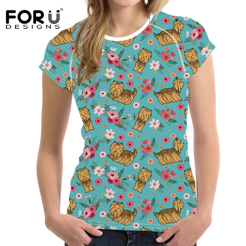 FORUDESIGNS/футболка с изображением животного для женщин футболки О-образным вырезом