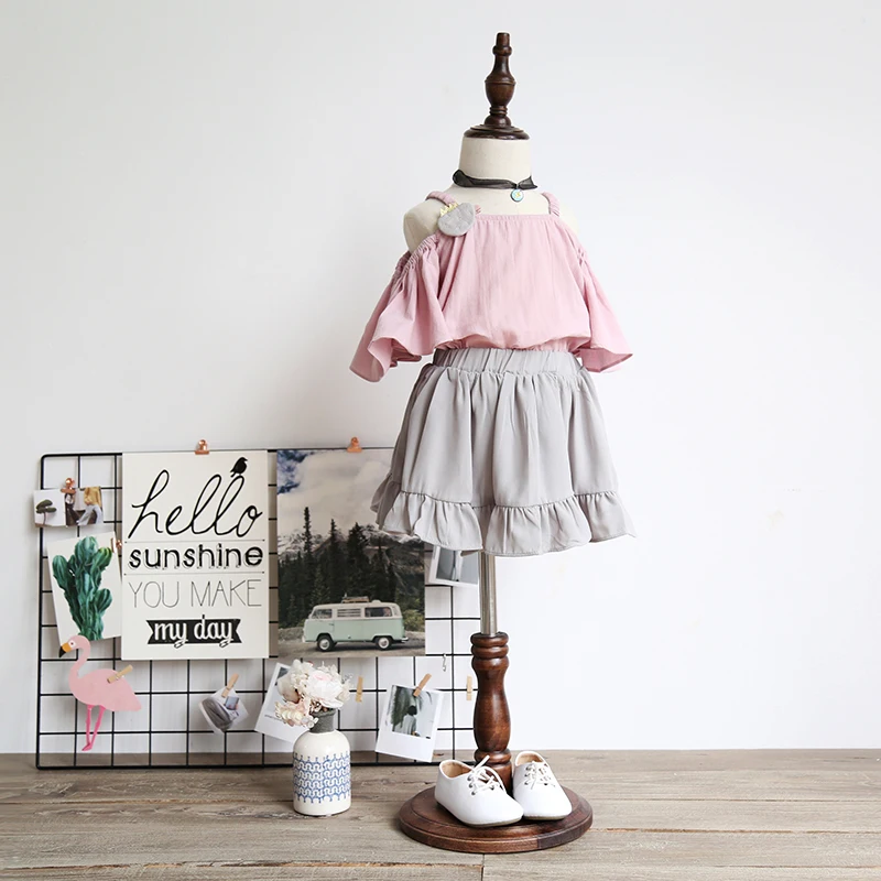 Корейский хлопок без бретелек проводов блузка рубашка детская футболка 2017