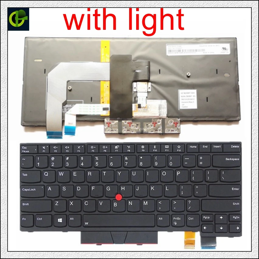 Оригинальная английская клавиатура с подсветкой для lenovo Thinkpad T470 T480 A475 A485 01AX569 01AX487