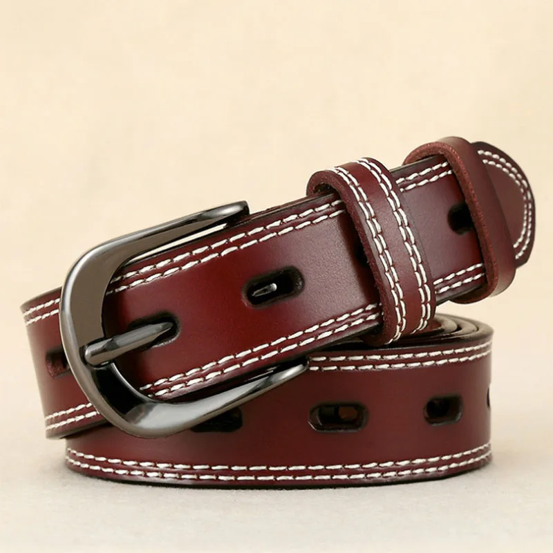 [JAMONT] Fashion Style Pin Buckle Belt Women Genuine Leather Belts Female Strap Waist Size 105-115cm W357 | Аксессуары для одежды