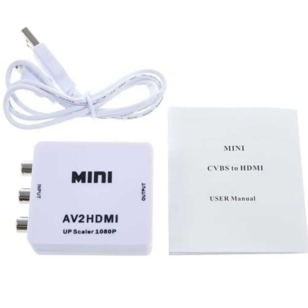 720/1080p мини композитный AV к HDMI/TV видео конвертер адаптер Upscaler белый| |