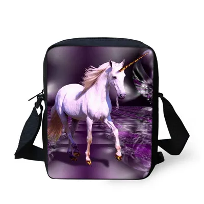 T0938E ELVISWORDS Galaxy Horse сумка-мессенджер с принтом повседневные сумки на плечо 3D единорог Женская дорожная сумка через плечо сумка Mochila Escolar - Цвет: T0938E