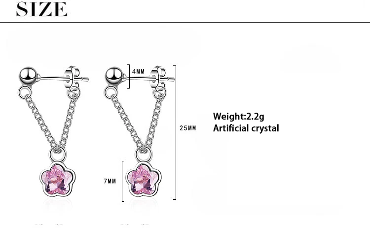 Модные розовые зеленые синие серьги гвоздики из стерлингового серебра с