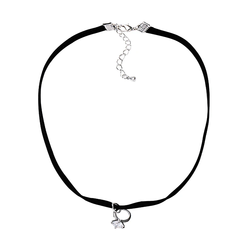 K155 нежный жемчужный кулон Цепочки и ожерелья с черным пояском цвета: золотистый