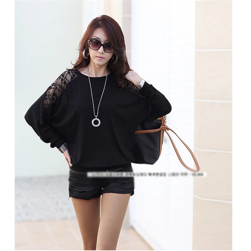 Женская кружевная блузка повседневная свободная с длинным рукавом| |