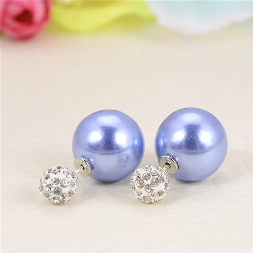 10 пар/Партия Красочные Хрустальные Серьги с шариками женские двойные