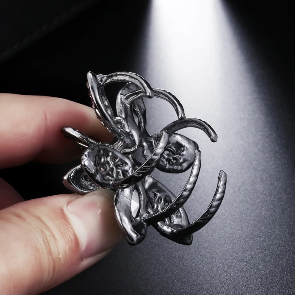 Винтаж Кристалл выдалбливают цветок волос когти клип Мода аксессуар для