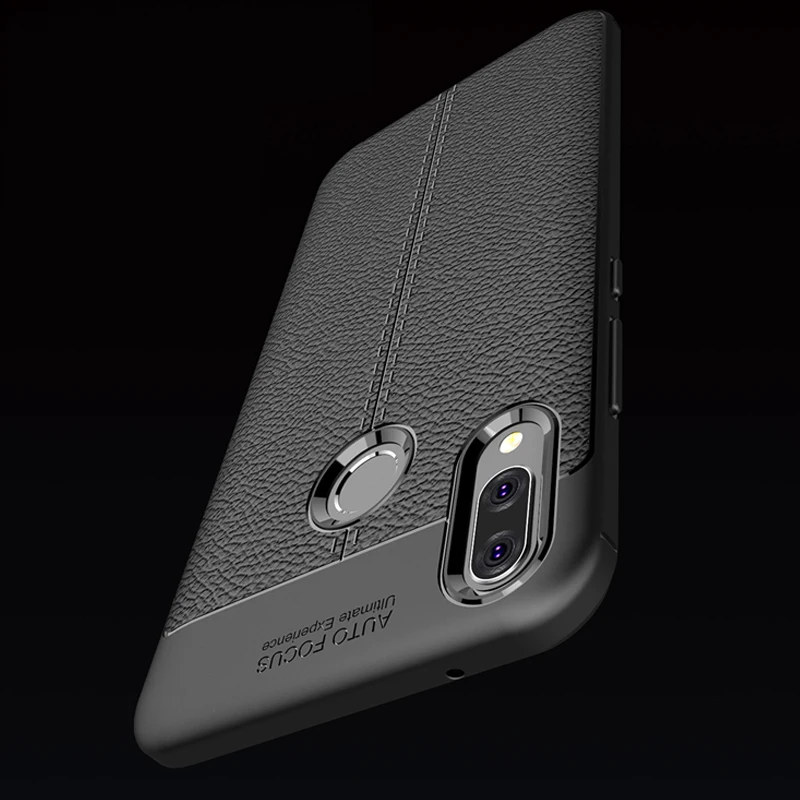 YUETUO задняя крышка телефона из ТПУ с кожаным узором etui coque cover case for huawei Y9 2019 y 9 enjoy plus