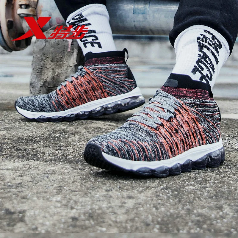 Xtep AIR MEGA мужские кроссовки для бега трикотажные с воздушной подушкой дышащие