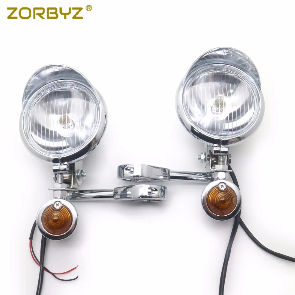 Универсальные мотоциклетные хромированные Противотуманные фары ZORBYZ для