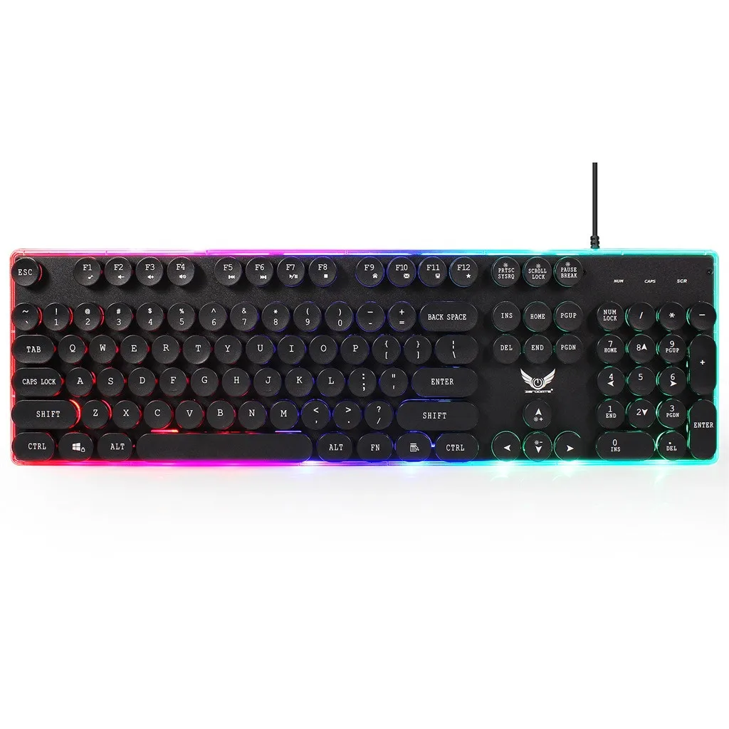 VOBERRY Backlight Game USB Keyboard Multimedia Cap Lighting Color LED Cable Mechanical Hand | Компьютеры и офис