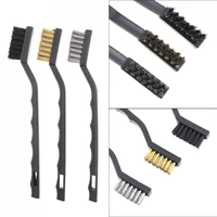 3pcslot mini wire brush set nylon wire brush brass wire brush stainless steel wire brush for cleaning scrubbing