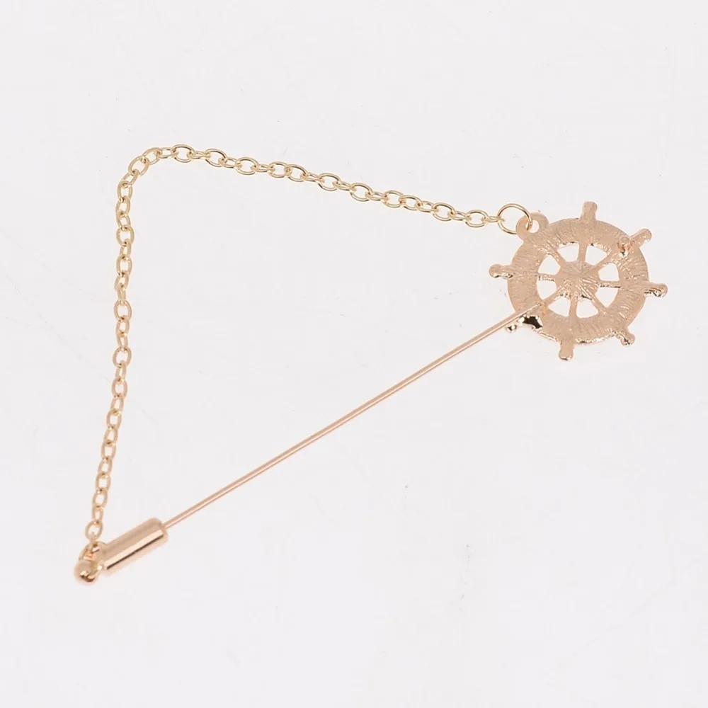 Горячая Мода уникальный дизайн якорь в форме золотого цвета цепочка булавка для