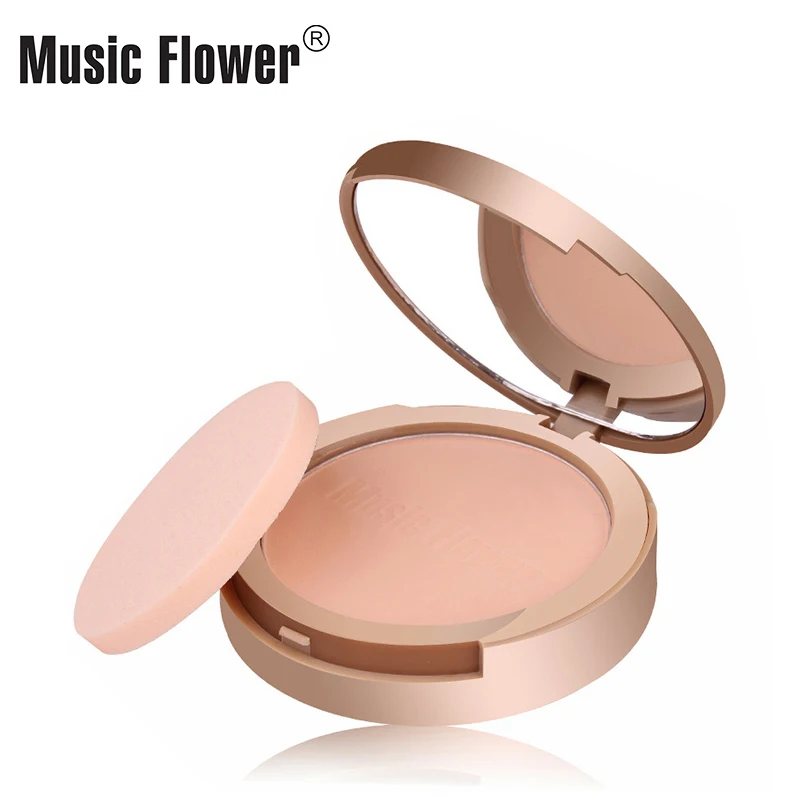 Music Flower прессованная пудра долговечная Прозрачная основа Натуральный Порошок