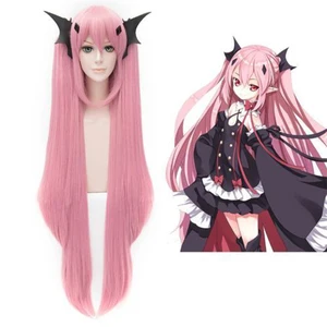 Серафим конца Krul Tepes Косплей парики розовые женские термостойкие синтетические волосы Perucas Косплей парик + парик шапка