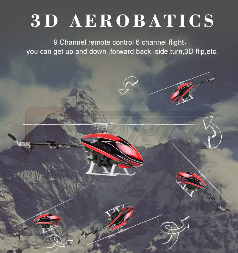 JCZK 6CH Smart 450L вертолет RTF Вертолет gps бесщеточный самолет AT9S 6CH один пропеллер Aileronless модель игрушки
