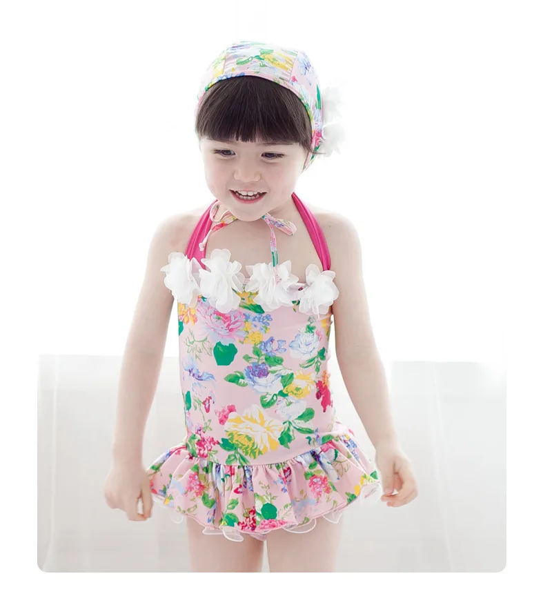 Комплект бикини с цветочным рисунком 2019 детский купальник для девочки принцессы