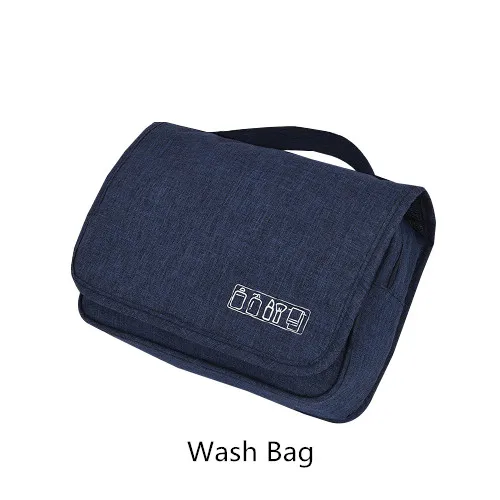 Dark Blue C Wash Bag Дорожная косметичка для туалетных принадлежностей, чехол для гардероба, органайзер, кабель, провод, чехол, нижнее белье, обувь на молнии, для хранения багажа, аксессуары - Цвет: Dark Blue C Wash Bag