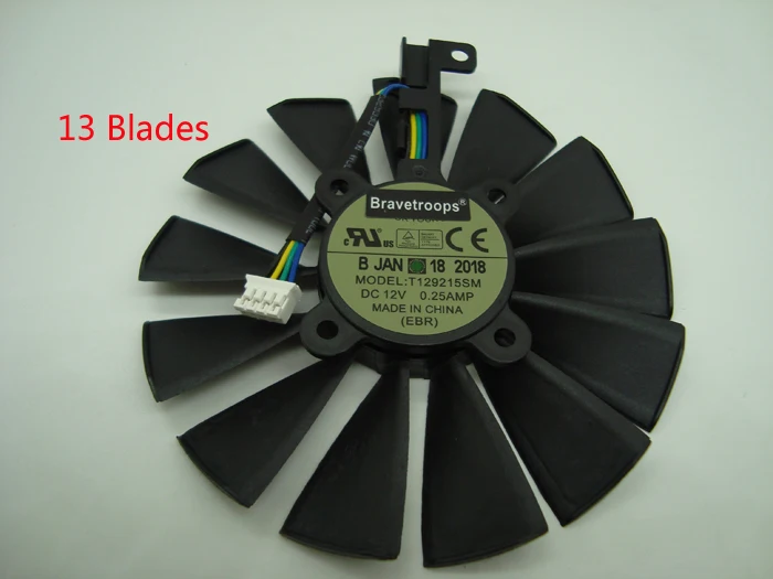 Бесплатная доставка T129215SM 95 мм кулер вентилятор для ASUS STRIX RX 470 570 580 GTX 1050Ti 1070Ti 1080Ti