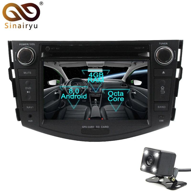 Sinairyu 2 Din Android 8.0 Octa Core Car DVD Player for Toyota RAV4 2006-2012 GPS Navigation Multimedia Radio Stereo Head Unit | Автомобили
