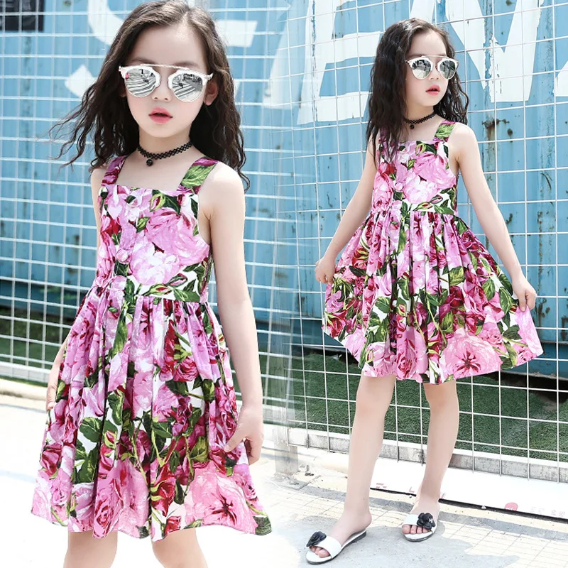 2018 Sweet Kids Dress Baby Girls Summer Princess Children Clothes Peach Blossom Vestido Infantil Vetement Enfant Fille | Детская одежда