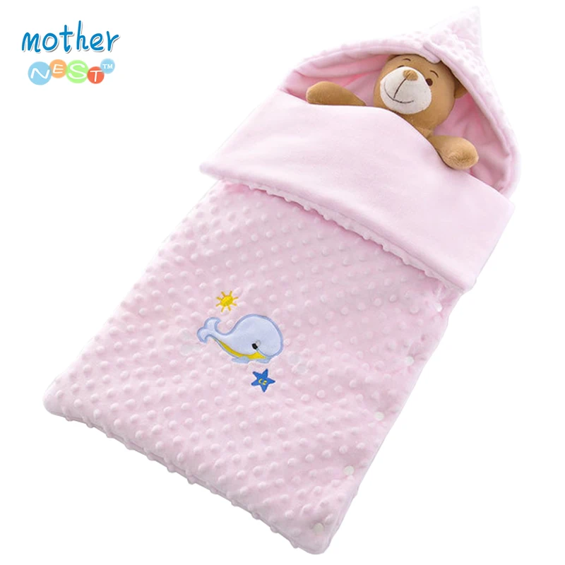 Mother Nest спальный мешок для прогулочной детской коляски мультфильм медведь/собака/КИТ утолщаются флис новорожденных мальчиков и девочек спальные мешки 15X31in