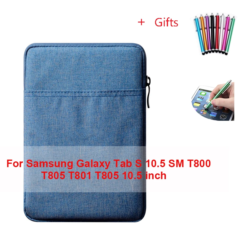 For Samsung T800 Чехол для планшета с рукавом для Samsung Galaxy Tab A A6 10,1 S 10,5 SM T580 SM-T580 T585C SM T800 T805 чехол из закаленного стекла+ ручка - Цвет: For Samsung T800