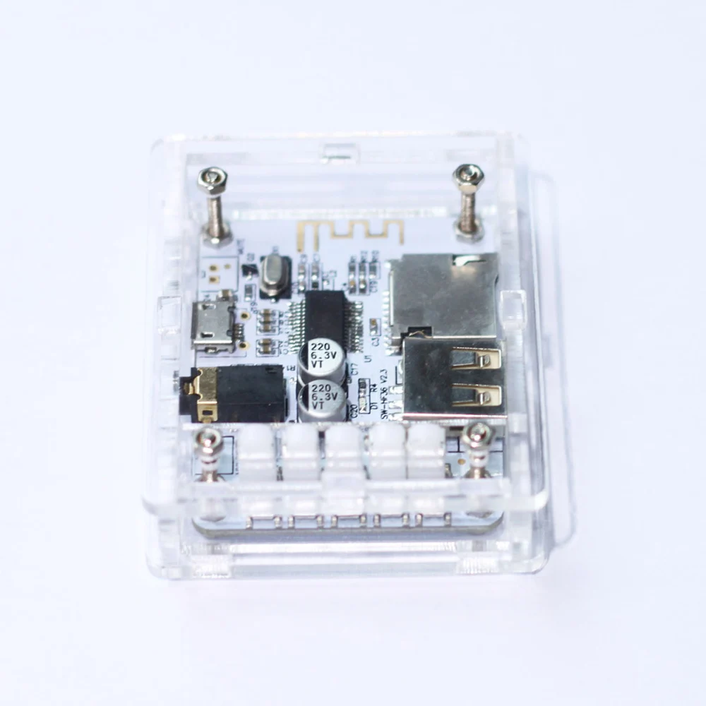 Беспроводной стерео музыкальный модуль акриловый DIY чехол оболочка для USB DC 5V BT 2,1 Аудио приемник плата с TF слот для карты