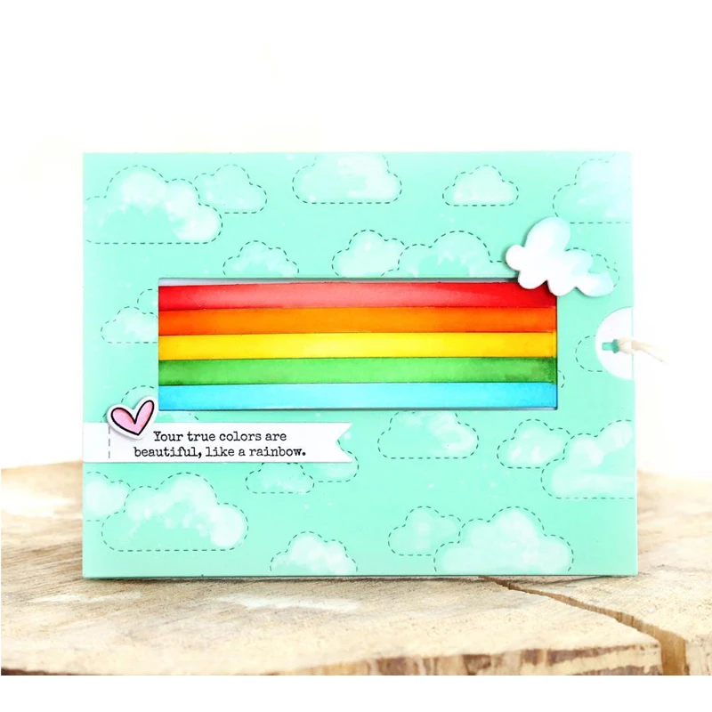 Прозрачный металлический шаблон облако и Радуга мост для высечки скрапбукинга