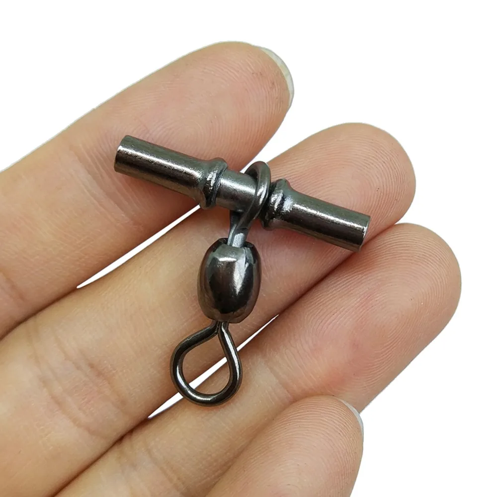 INFOF 500/1000pcs Fishing Swivels Sleeves 3 Way Swivel Hook Cross Line Crane Swivel Fly Fishing Connector Carp Fishing Tackle