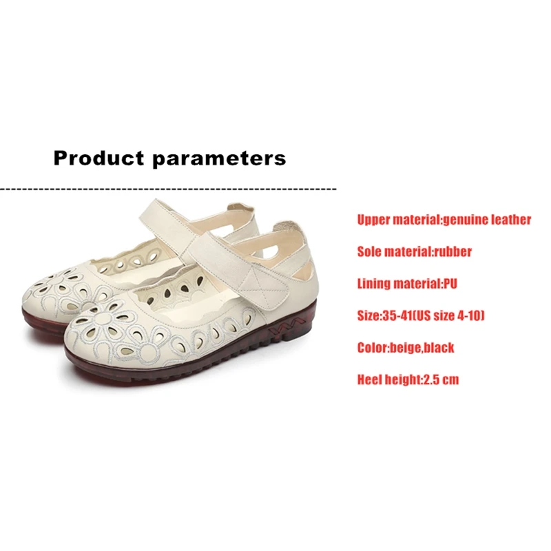 Сандалии DONGNANFENG женские из натуральной кожи босоножки с цветочной вышивкой в