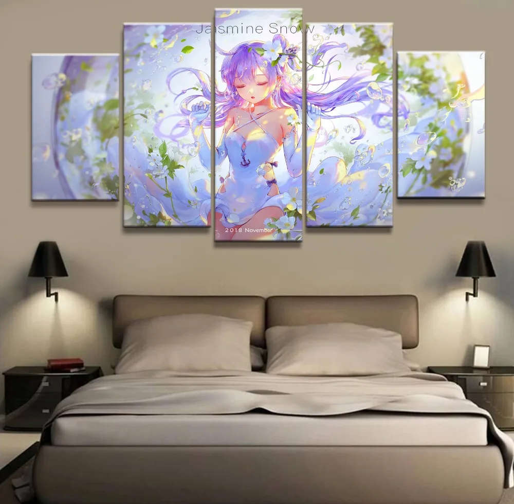 5 панель кимоно Акаги азавр Лейн игра постер настенный художественный Декор