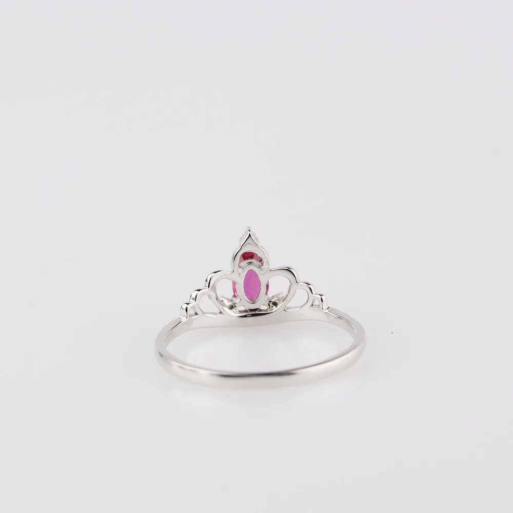 LASAMERO корона овальной формы 0.24CT природный рубин драгоценный камень бриллиант 18k
