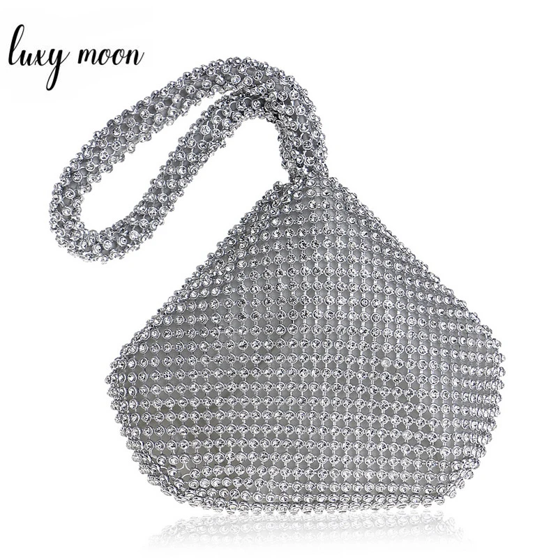 

Fashion Female Clutch Bag Rhinestone Crystal Beaded Women Evening Bags Diamond Wedding Bridal Handbags Soft Mini Purse ZD1160