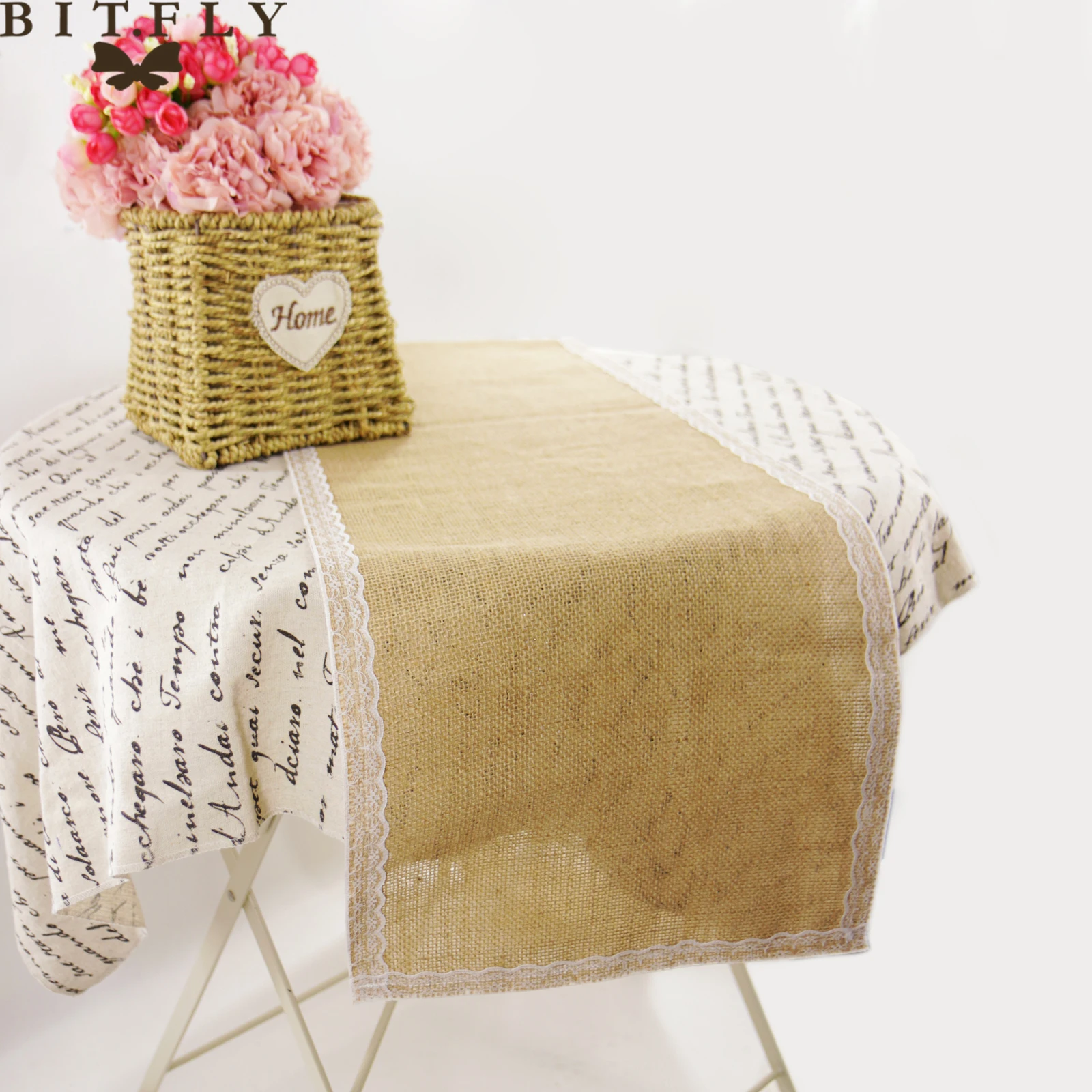 1 шт. деревенский гессийский натуральный джутовый кружевной Настольный чехол для