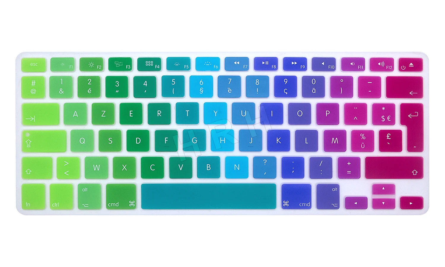 HRH ЕС/Великобритания водонепроницаемый Радужный французский AZERTY язык силиконовая клавиатура Обложка кожи протектор для Macbook Air Pro retina 1" 15" 17" - Цвет: Dazzle Rainbow