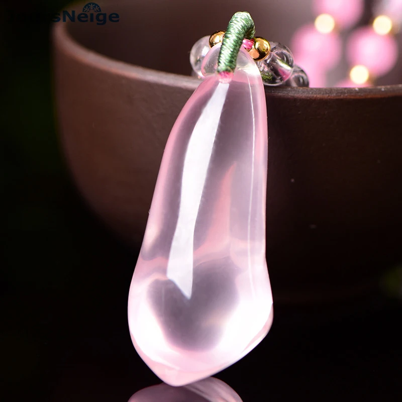 Оптовая продажа розовый кристалл натуральный Подвески ручной работы цветок