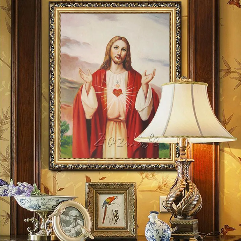 Home Decor Иисус Христос картина священный он Книги по искусству Иисуса он Книги по искусству Декор, живопись принт жикле Книги по искусству печать на холст готов к рамке