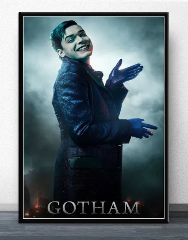 MX119 Gotham сезон 5 ТВ серии США Горячие Jeremiah Valeska постер на холсте стены художественные принты из брезента Шелковый Холст для домашнего декора стен - Цвет: Белый