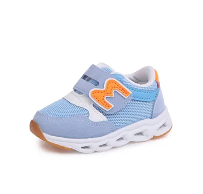 Light blue A ZYJ/детская повседневная обувь со светодиодный подсветкой, детские спортивные кроссовки, летняя обувь для мальчиков и девочек, светящаяся мягкая подошва, дышащая сетчатая блестящая обувь - Цвет: Light blue A